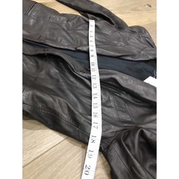 Giorgio Armani Brown Jacket Blazer Woman’s 40 Lamb Leather Italy R1 - Picture 8 of 9